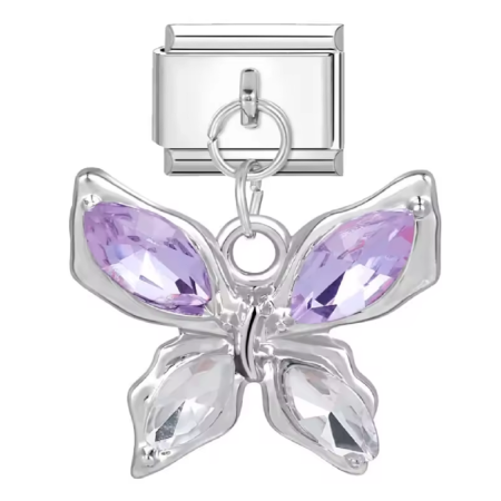 تشارم فضي معلق فراشة